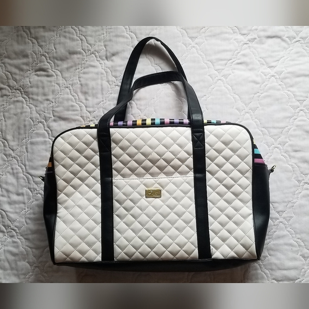 Betsey Johnson Pastel Raindow Weekender Duffel Bag